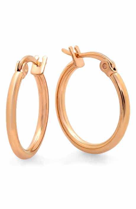 18k Rose Gold Plated Hoop Earrings