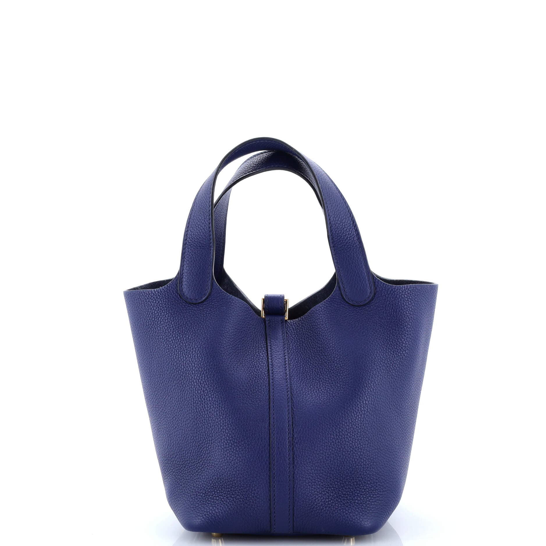 Pre-Owned Hermes Picotin Lock Bag Maurice PM, Alternate, color, Bleu Saphir