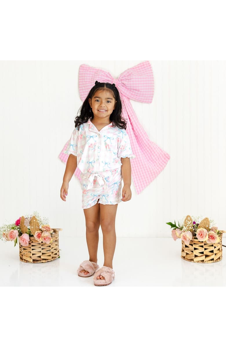 Sweet Wink Gingham Trellis Lounge Set, Alternate, color, Soft Pink