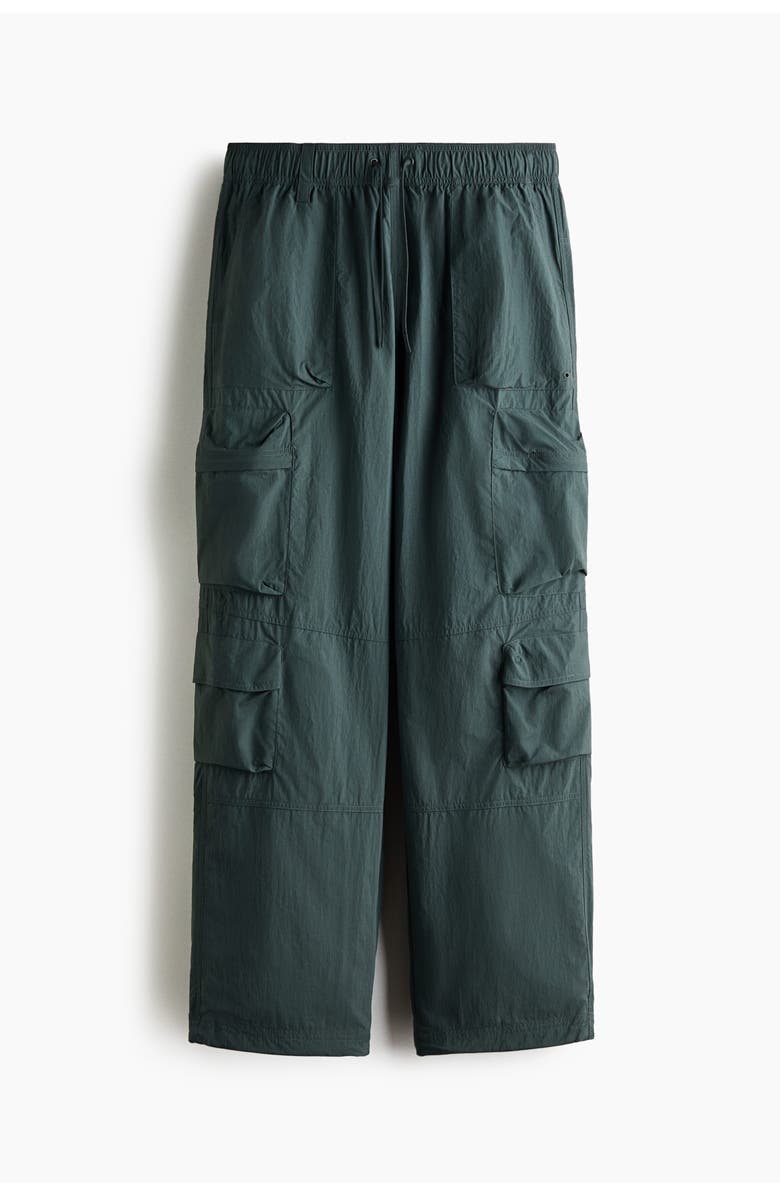 H&M Loose Fit Water-repellent Cargo Trousers, Alternate, color, Green