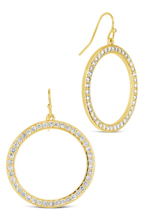 Della Cubic Zirconia Circle Drop Earrings
