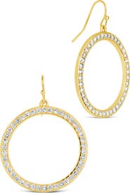Sterling Forever Della Cubic Zirconia Circle Drop Earrings