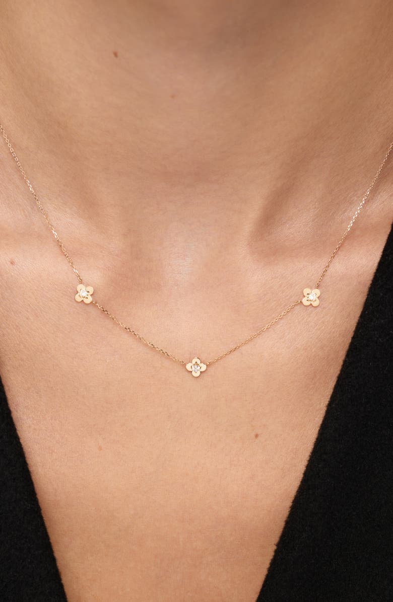 Ana Luisa Solid Yellow Gold - Mini Flower Station Necklace, Alternate, color, Gold