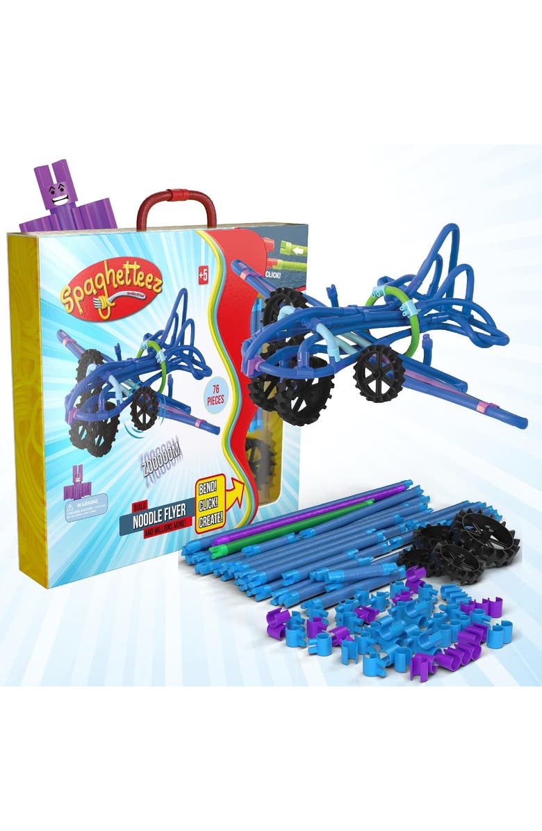 Mukikim Spaghetteez Noodle Flyer Set. Interactive Flying Noodle Jet for Kids. Creative and Educational Fun Toy. STEM Learning. Ideal for Age 5+, Main, color, Multi