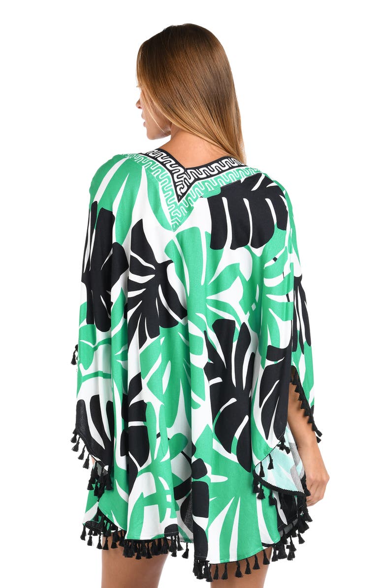 Sunshine 79 Monstera Tassel Trim Cover-Up, Alternate, color, Green Multi