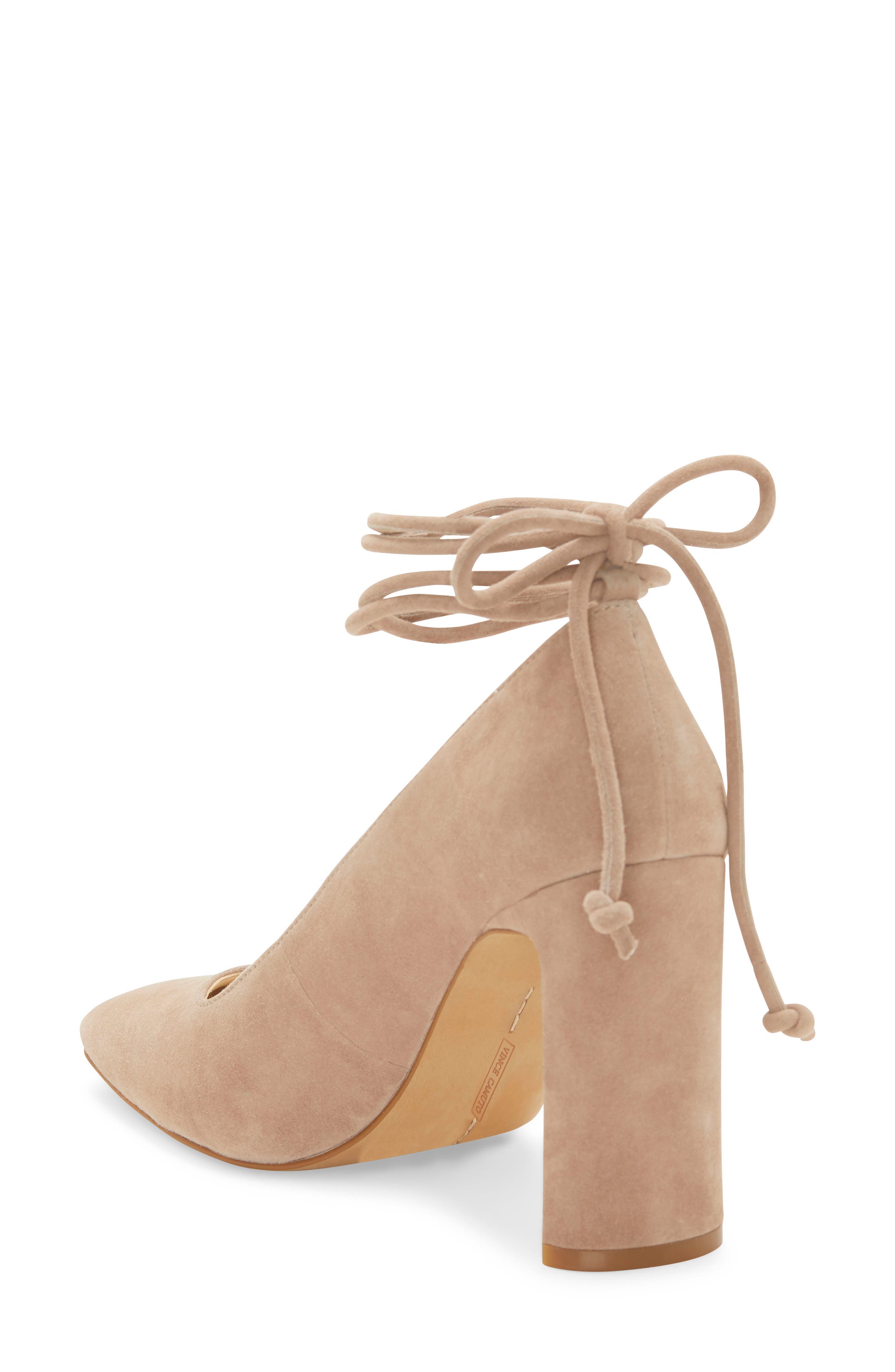 Damell Lace-Up Square Toe Pump, Alternate, color, TAUPE TINT SUEDE