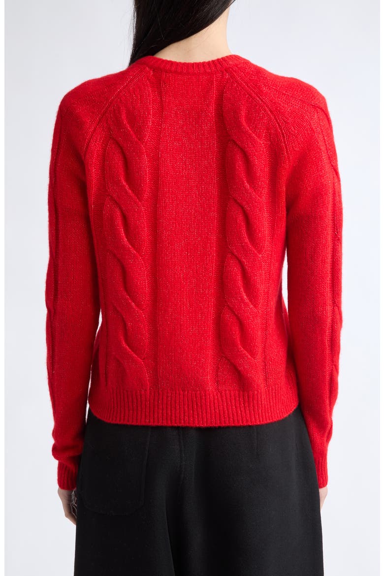 Gwyneth Cashmere & Silk Cable Cardigan, Alternate, color, BERRY