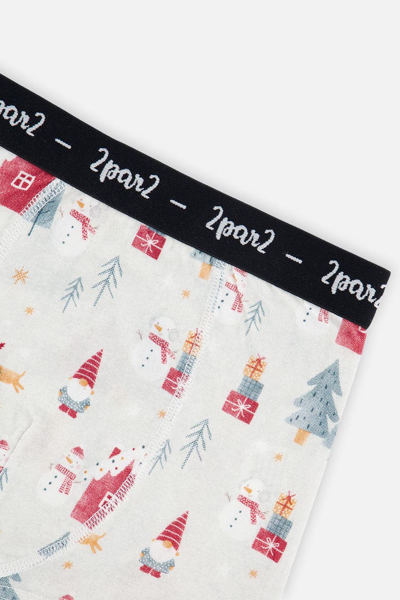 Holiday Organic Cotton Elastic Waistband 3-Pack Boxers, Alternate, color, Holiday Print