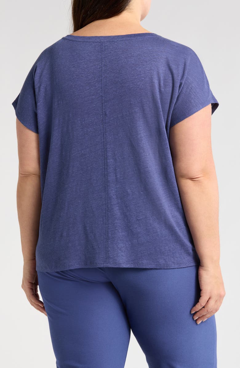 Eileen Fisher V-Neck Organic Linen T-Shirt, Alternate, color, Bluette