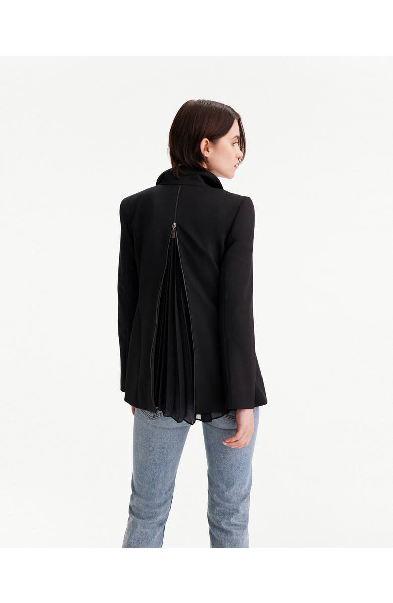 THEO The Label Aphrodite Zip-Pleated Back Jacket, Alternate, color, Black