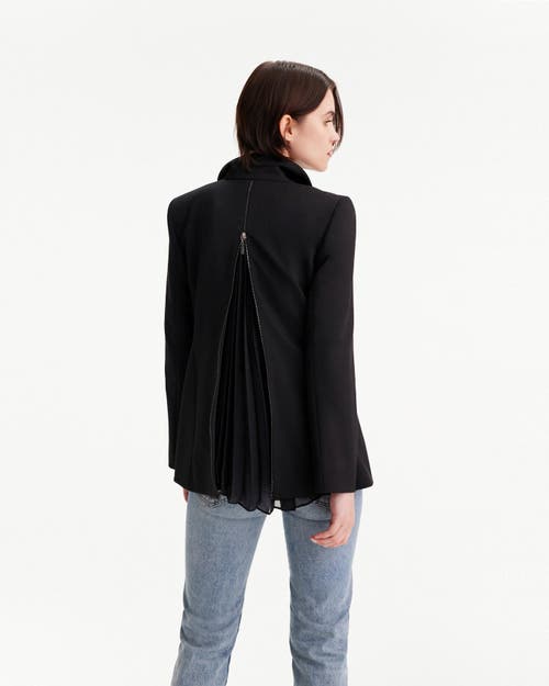 Theo The Label Aphrodite Zip-pleated Back Jacket In Black