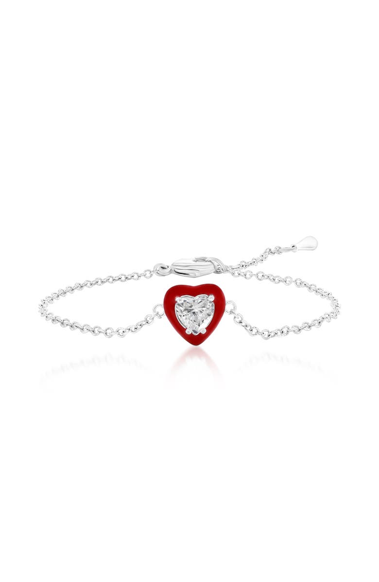Donatello Gian Red Halo Heart Bracelet, Main, color, Red