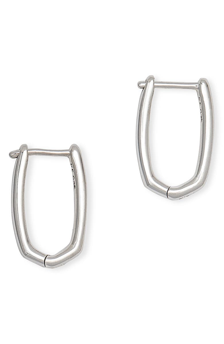 Kendra Scott Ellen Sterling Silver Huggie Earrings, Main, color, 