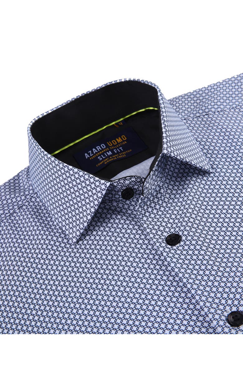 Azaro Uomo Patterned Long Sleeve Performance Button-Up Shirt, Alternate, color,