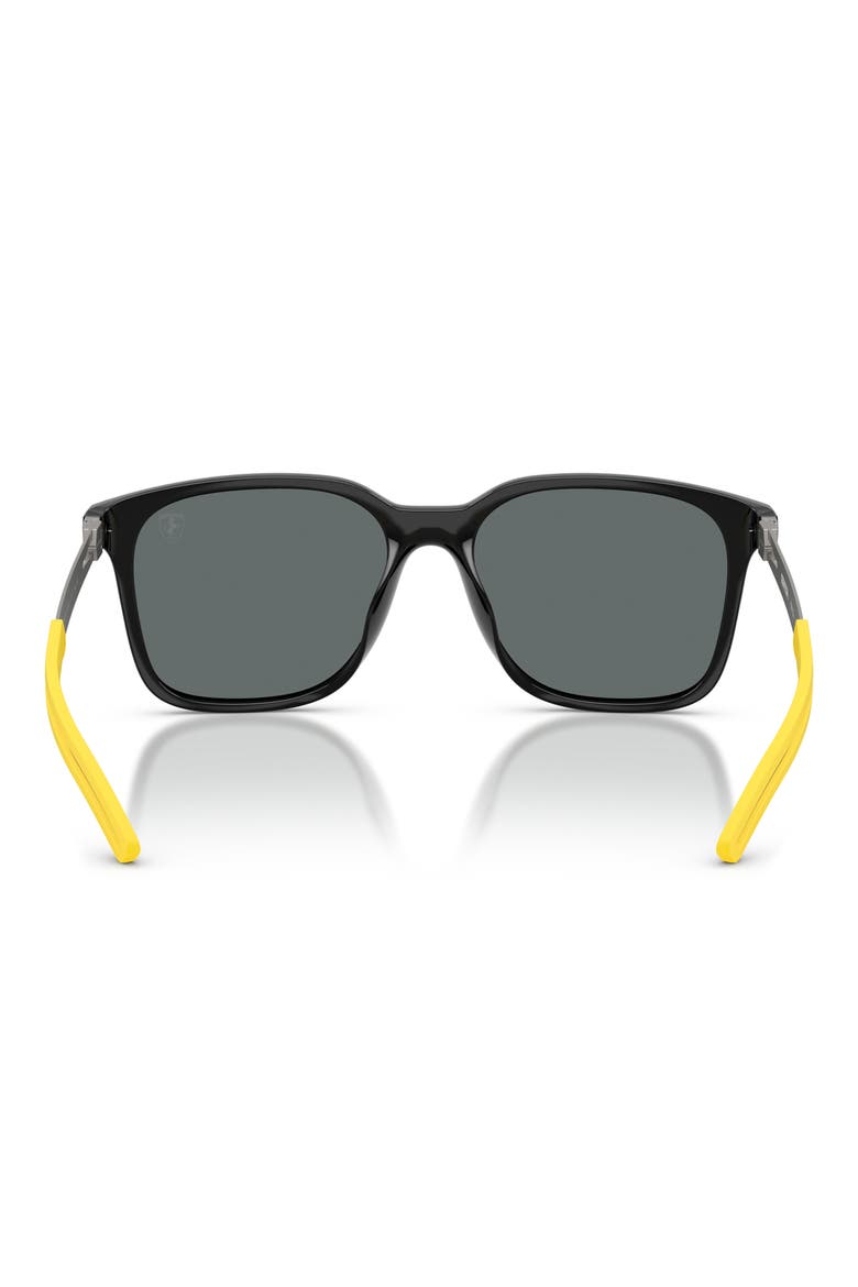 57mm Polarized Square Sunglasses, Alternate, color, BLACK SHINY / DARK GREY POLAR