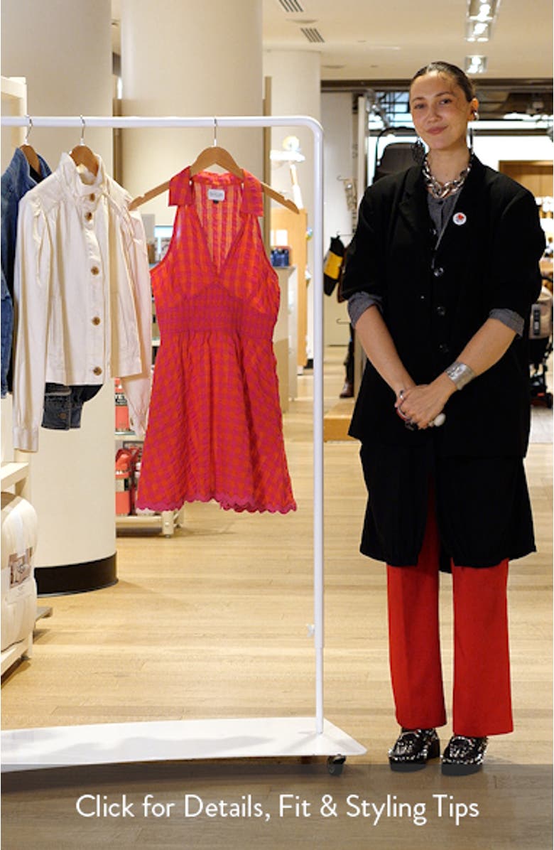 Quinnen Texture Smocked Fit & Flare Minidress, sales video thumbnail