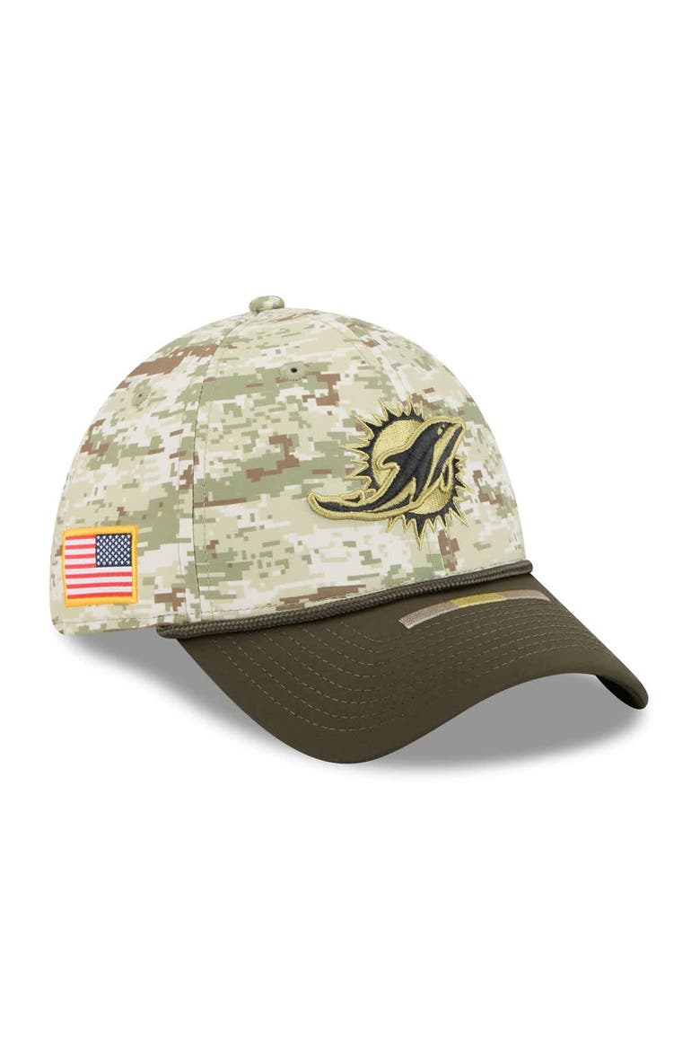 Men's New Era  Camo Miami Dolphins 2025 Salute to Service 39THIRTY Flex Hat, Main, color, Camo