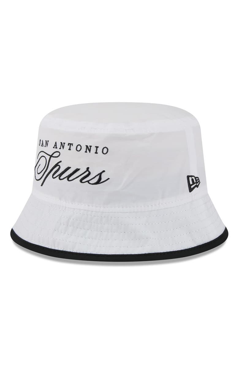 New Era Men's New Era White/Black San Antonio Spurs 2025 NBA Draft Nylon Bucket Hat, Alternate, color, White
