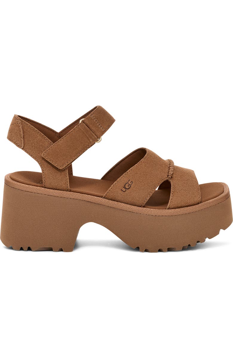 UGG<sup>®</sup> New Heights Platform Sandal, Alternate, color, Chestnut