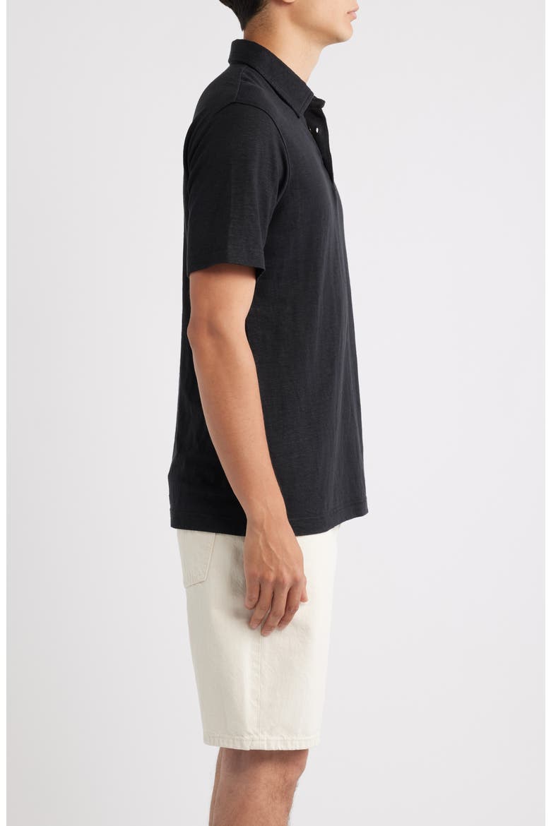 Bryce Classic Short Sleeve Stretch Linen Polo, Alternate, color, TRUE BLACK