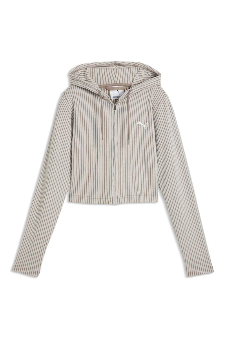 Ribbed Full Zip Hoodie, Alternate, color, MOUSE GRAY HEATHER