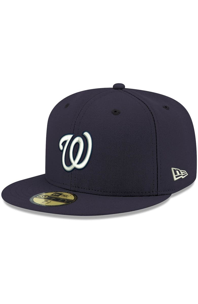 New Era Men's New Era Navy Washington Nationals White Logo 59FIFTY Fitted Hat, Main, color, 