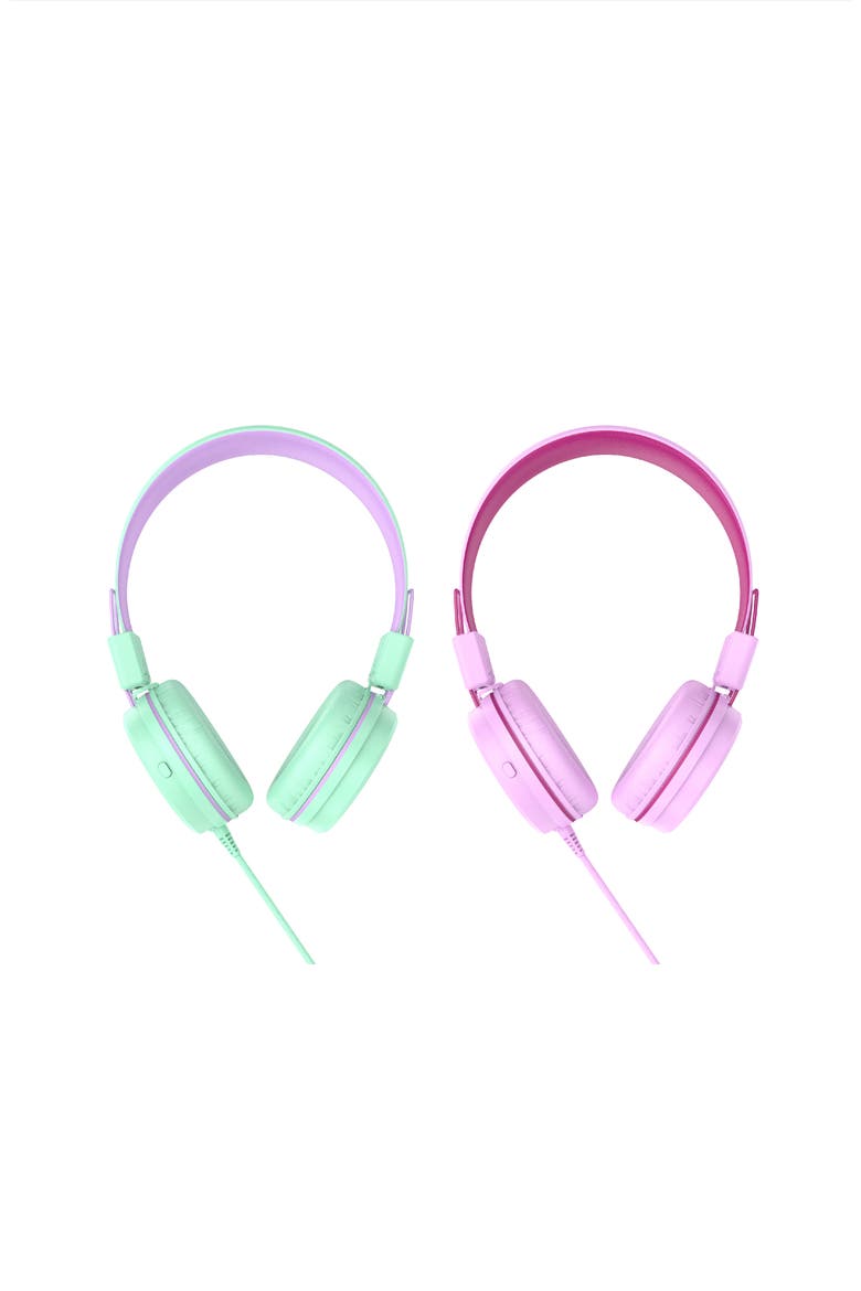 KidJamz KJ55U (2 Pack) USB-C Kid's Headphones w/ LED Lights, Alternate, color, Mint/Pink