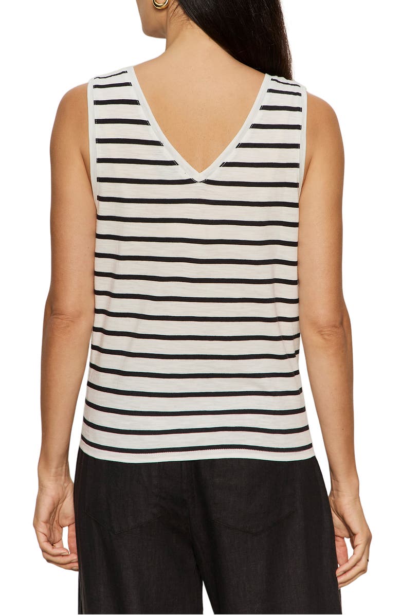 Sanctuary Floral Print Cotton Blend Tank, Alternate, color, Chalk White/ Black