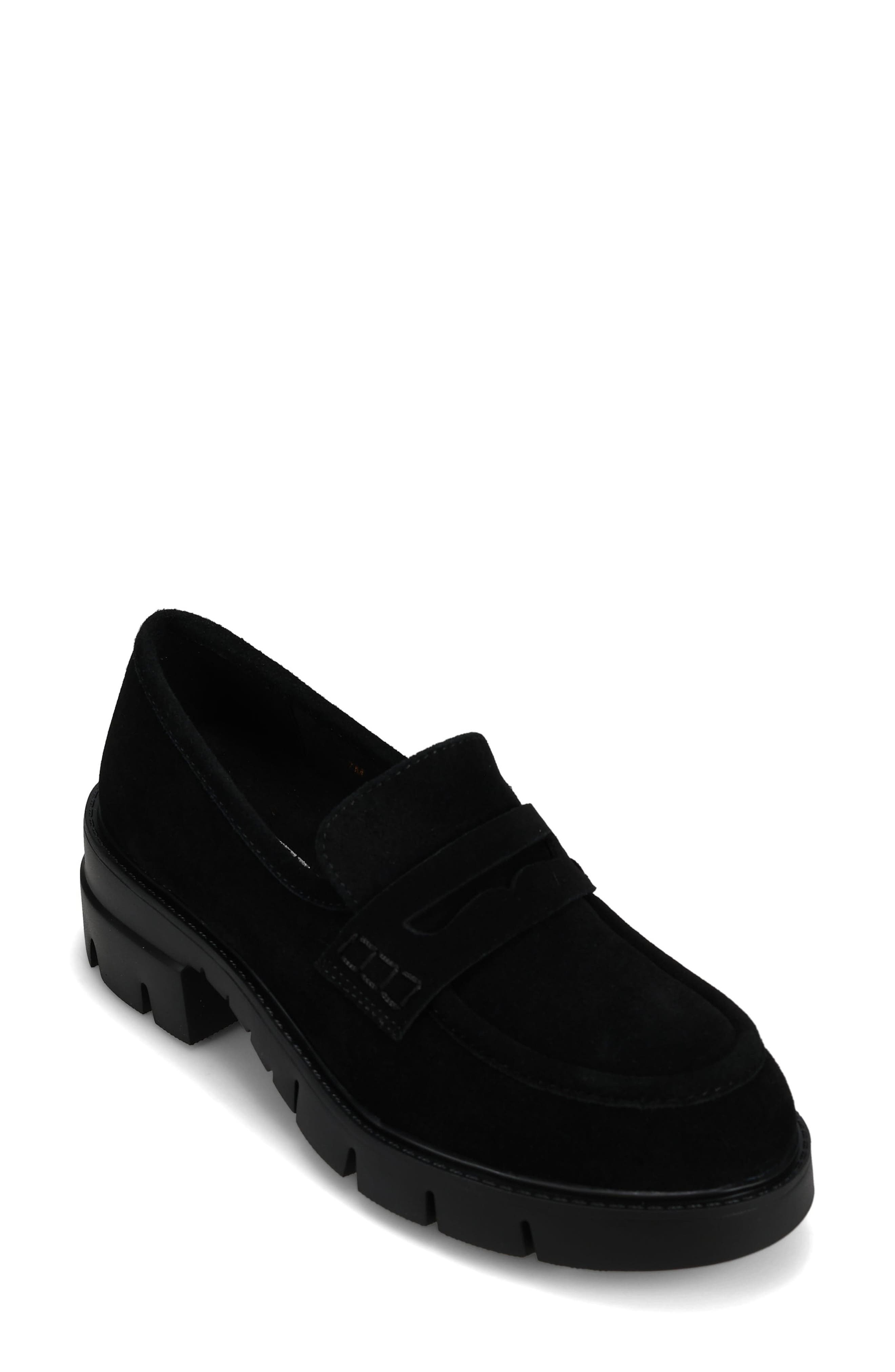 Nevis Leather Loafer, Main, color, BLACK