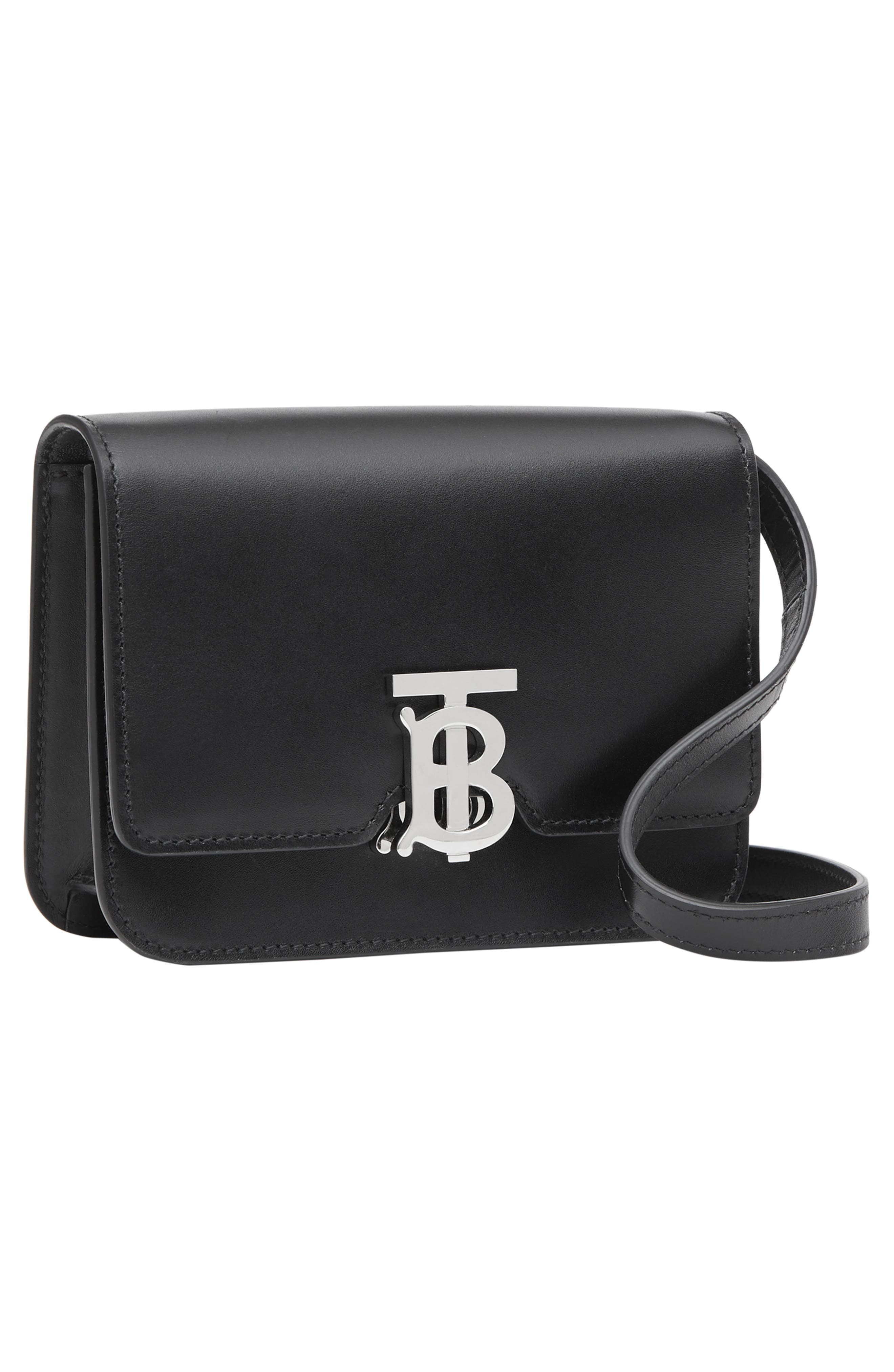 Burberry Mini TB Leather Bag, Alternate, color, 