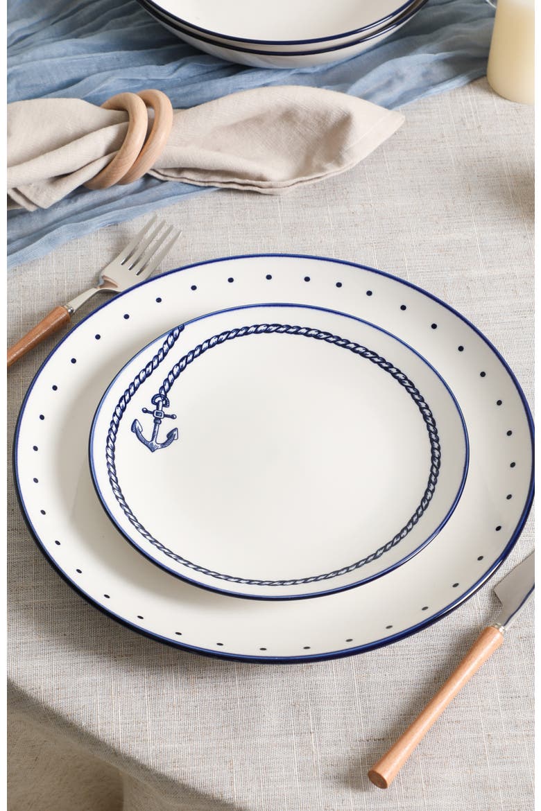 Knox Porcelain 12-Piece Dinnerware Set, Alternate, color, Blue