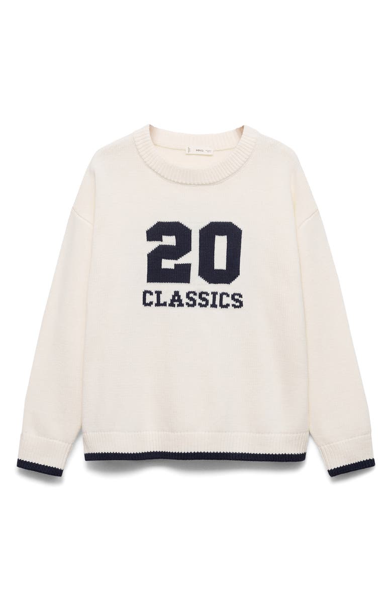 MANGO TEEN Classics Intarsia Knit Sweater, Alternate, color, White