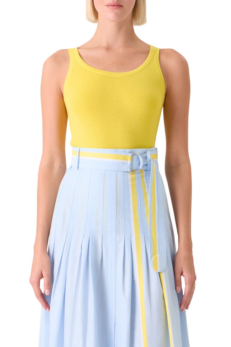 Fitted Virgin Wool Sweater Tank, Main, color, LEMON ZING