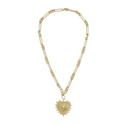 Lionheart 14k Gold Cassandane Large Heart Trombone Necklace In Gold