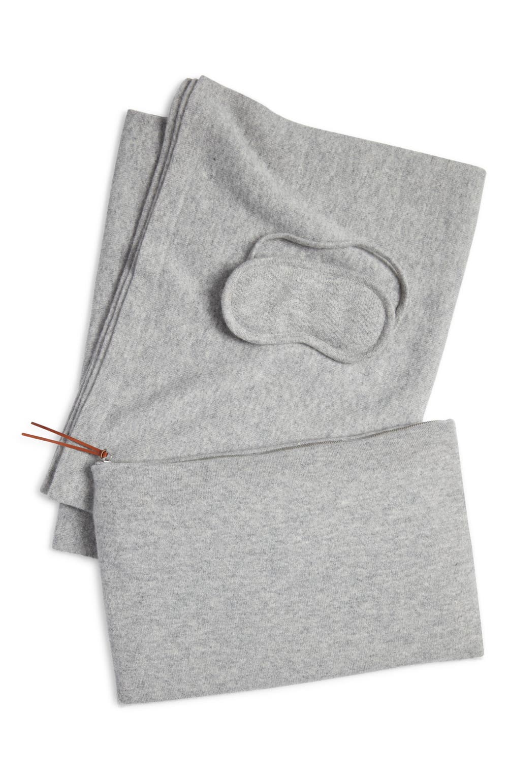 3-Piece Cashmere Travel Set, color, GREY DOVE HEATHER