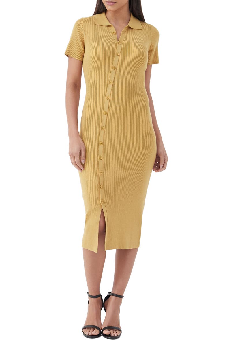 4th & Reckless Hope Asymmetric Button-Up Sweater Dress, Main, color, 