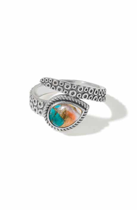 Pear Turquoise Bypass Ring