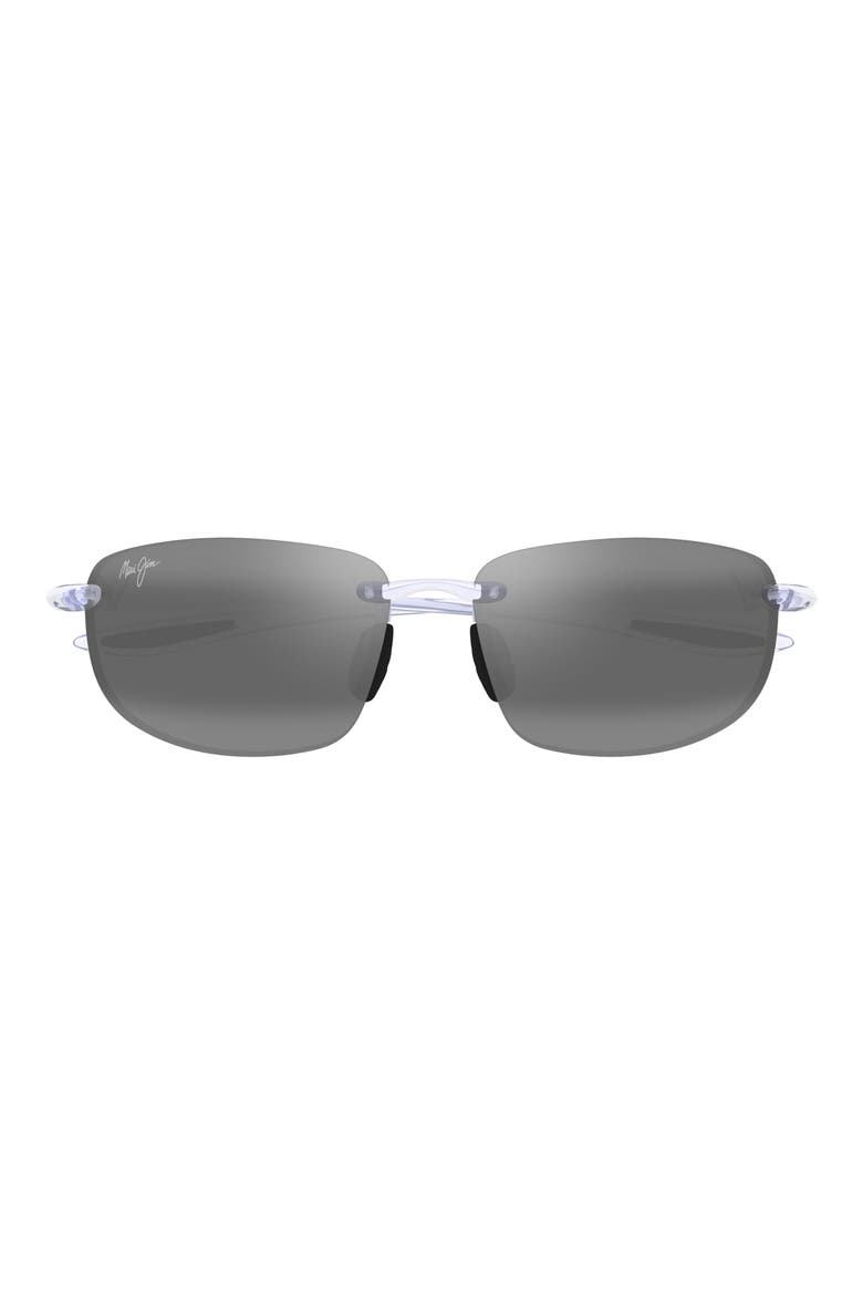 Ho'okipa 64mm Oversize PolarizedPlus2® Rectangular Sunglasses, Main, color, SHINY CRYSTAL GREY