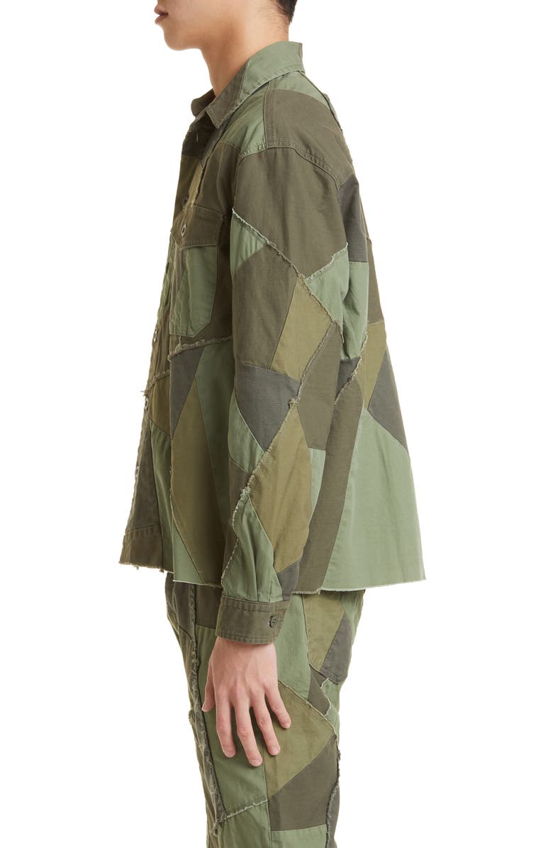 John Elliott Patchwork Military Shirt Jacket, Alternate, color,