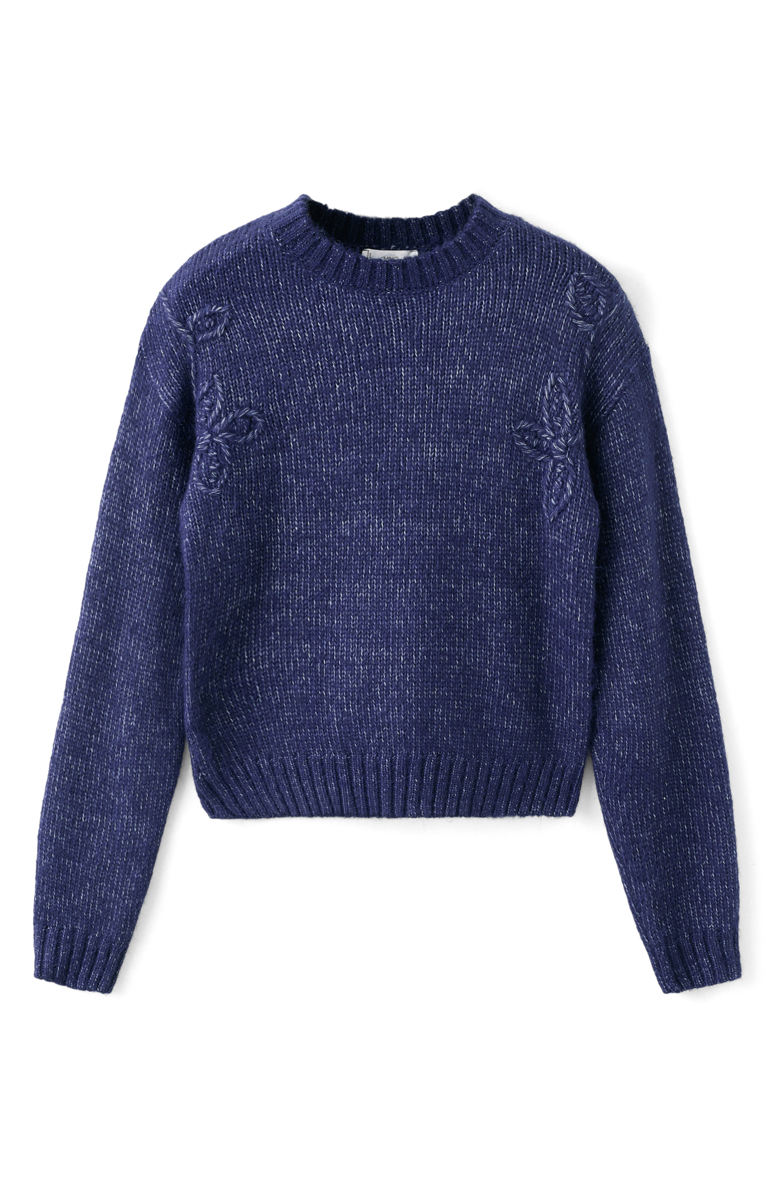 Embroidered Marled Sweater - image 2