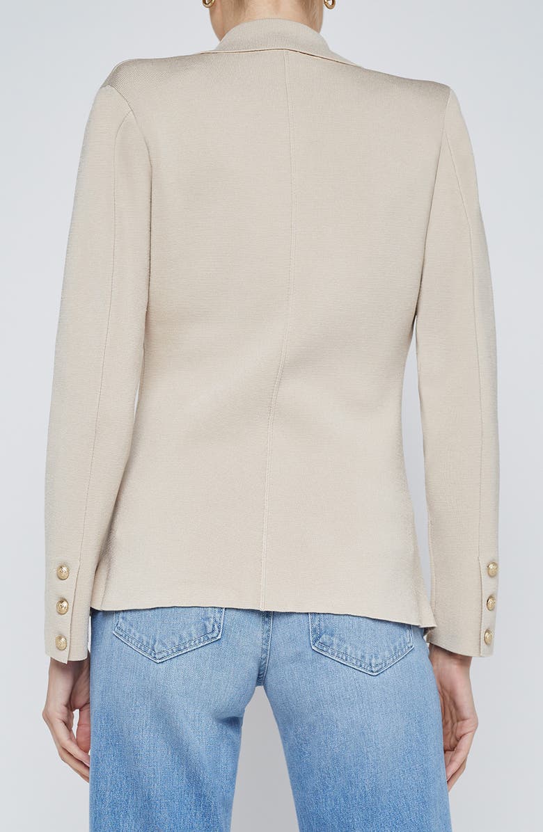 L'AGENCE Chamberlain Knit Blazer, Alternate, color, Ivory/ Gold