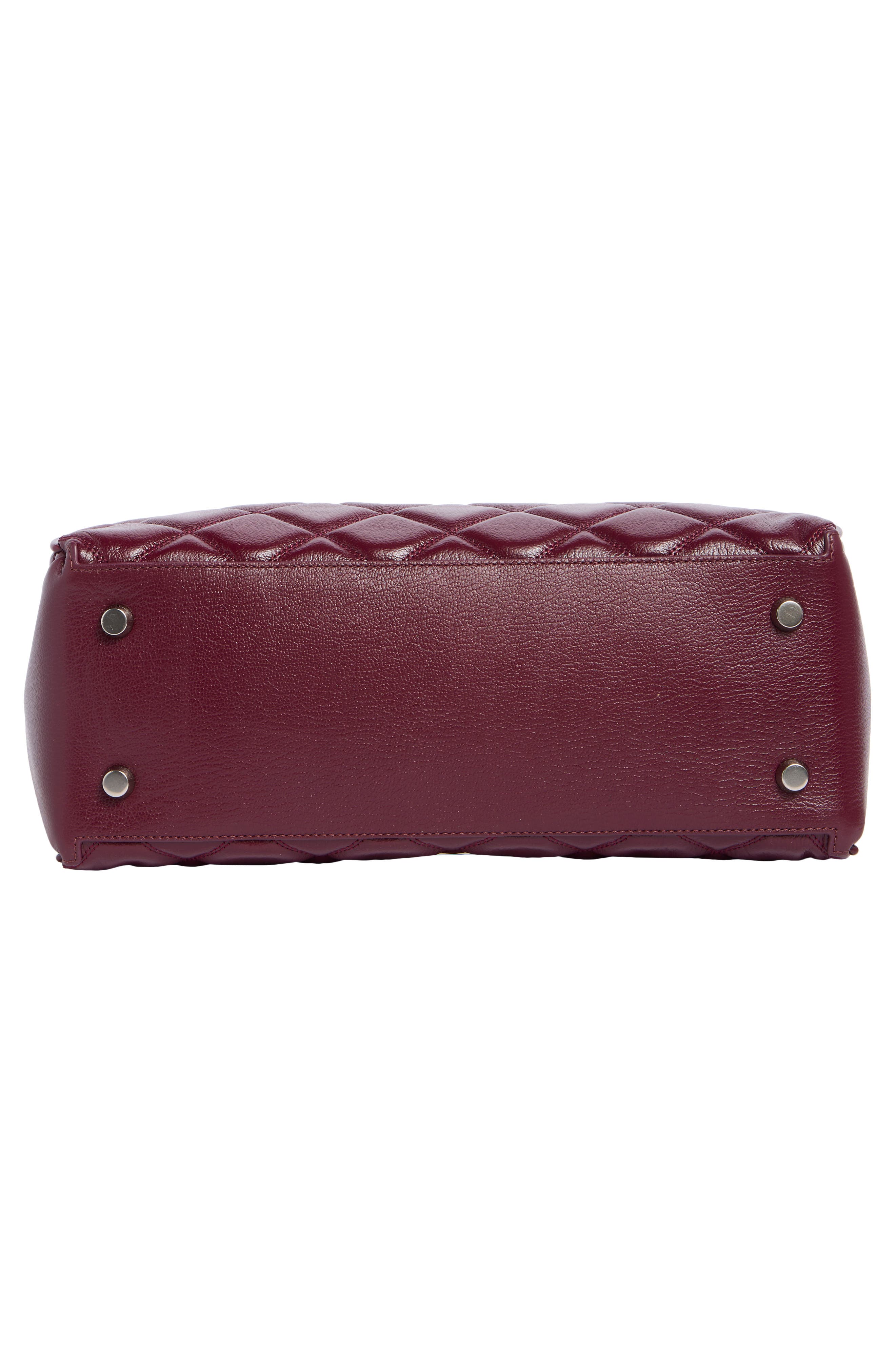Dual Strap Diamond Quilt Leather Shoulder Bag, Alternate, color, DARK PLUM