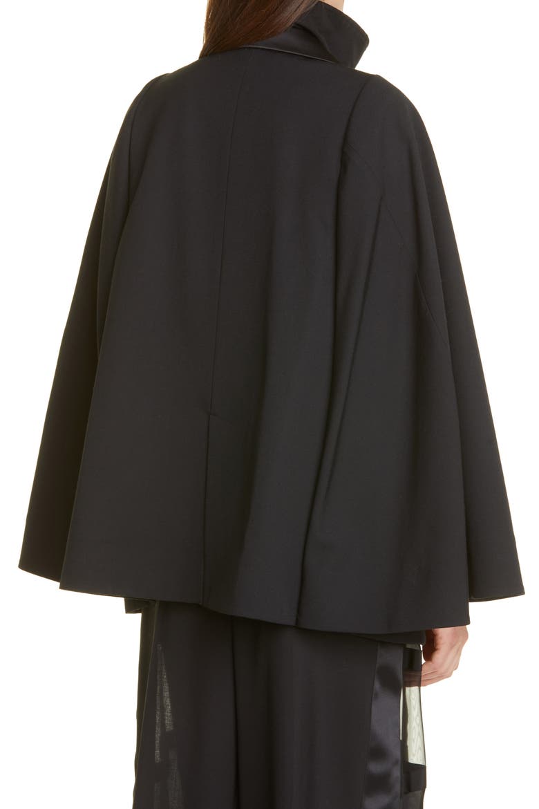 Hybrid Suiting Cape, Alternate, color, BLACK