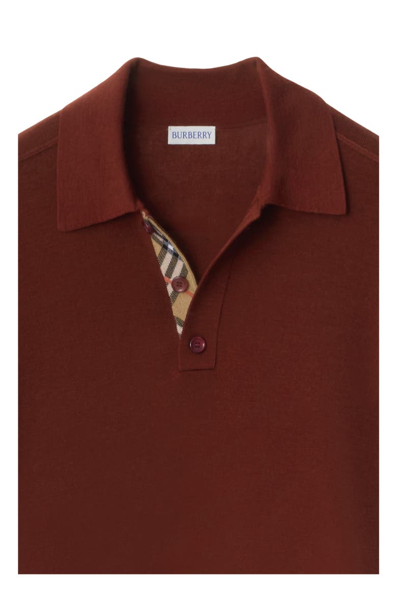 Burberry Long-sleeve Wool Polo Shirt, Alternate, color, Box