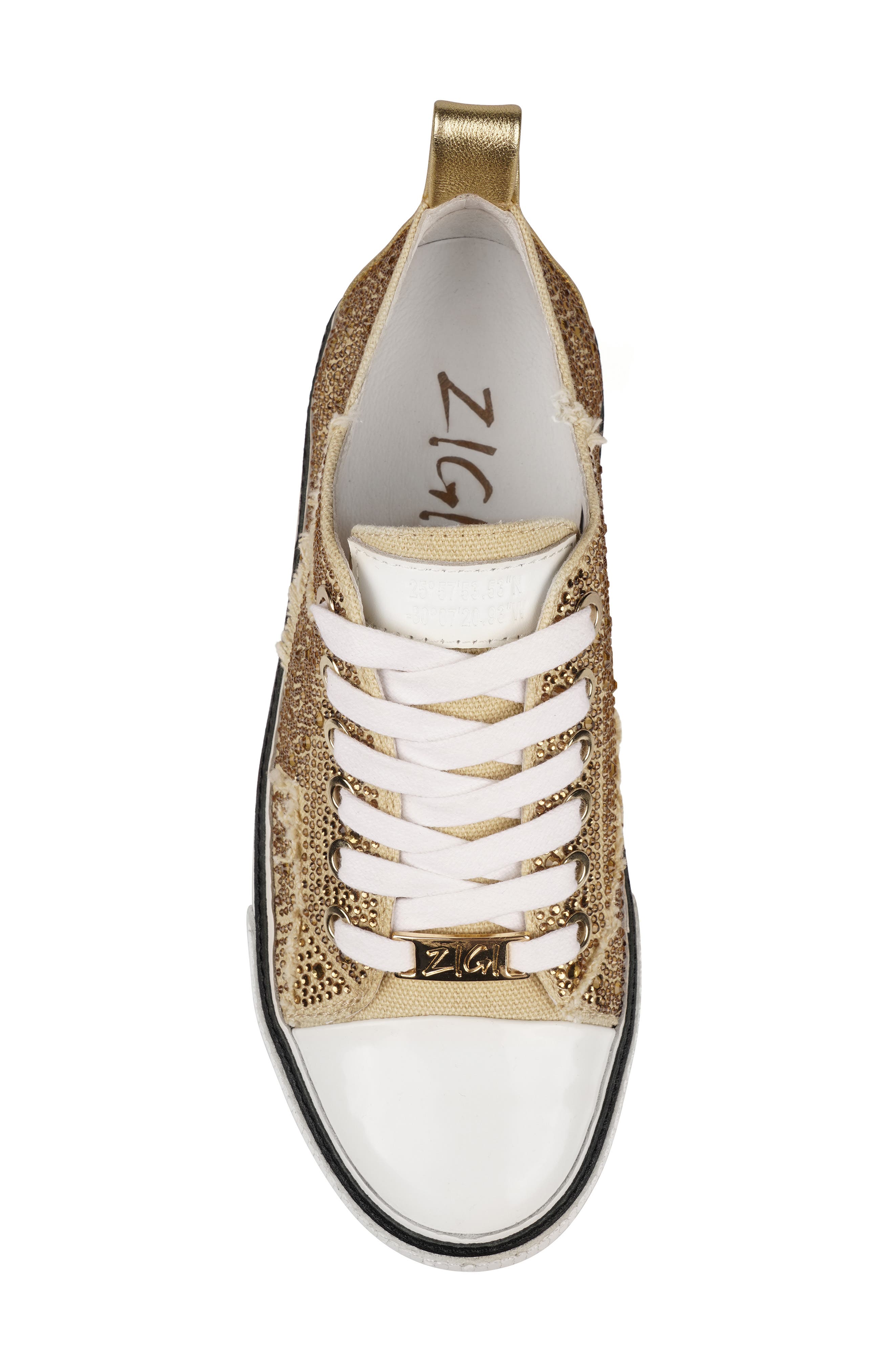 Koralay Rhinestone Platform Sneaker, Alternate, color, GOLD CANVAS