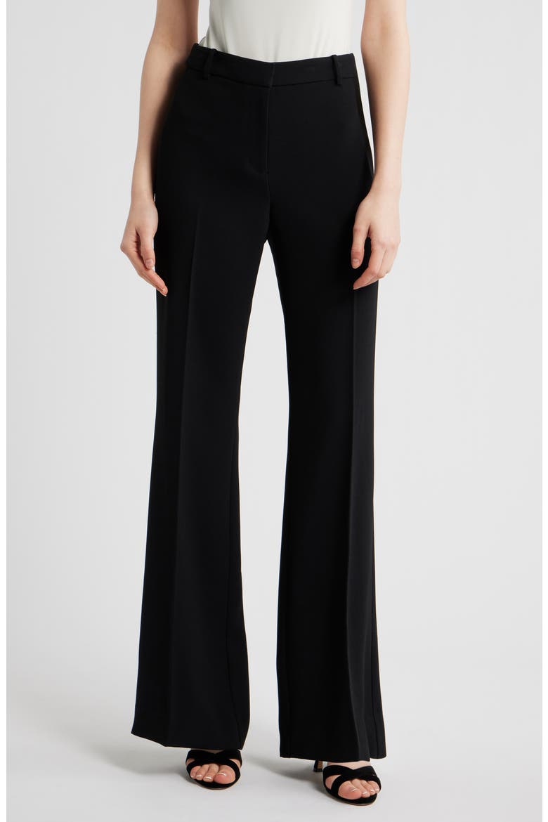 Cecilia Wide Leg Crepe Pants, Main, color, BLACK