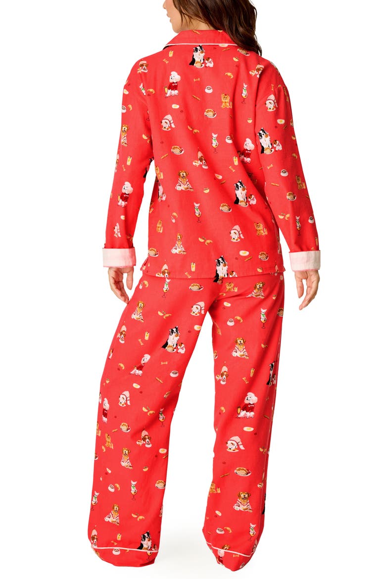 Flannel Pajamas, Alternate, color, DARK CORAL