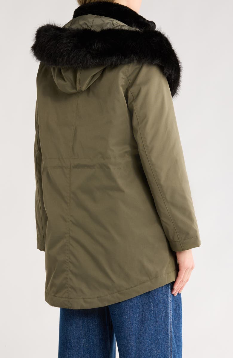 Sam Edelman Faux Fur Bib Hooded Insulated Jacket, Alternate, color, Loden