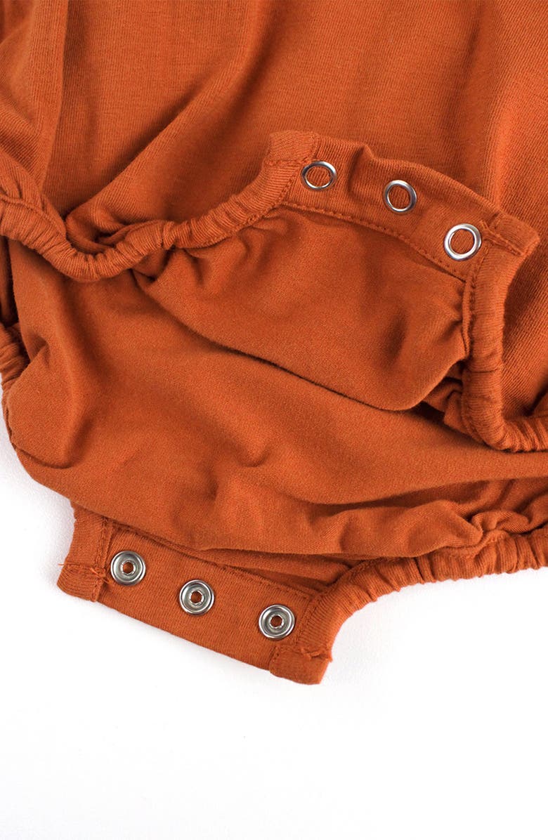 RuffleButts Stretch Cotton Bubble Romper & Cotton Blend Tights Set, Alternate, color, 