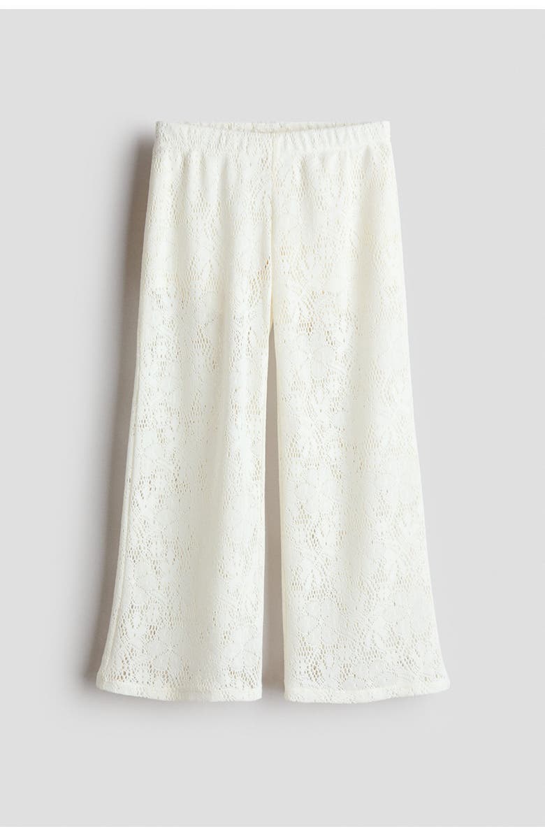 H&M Crochet-look Trousers, Main, color, White
